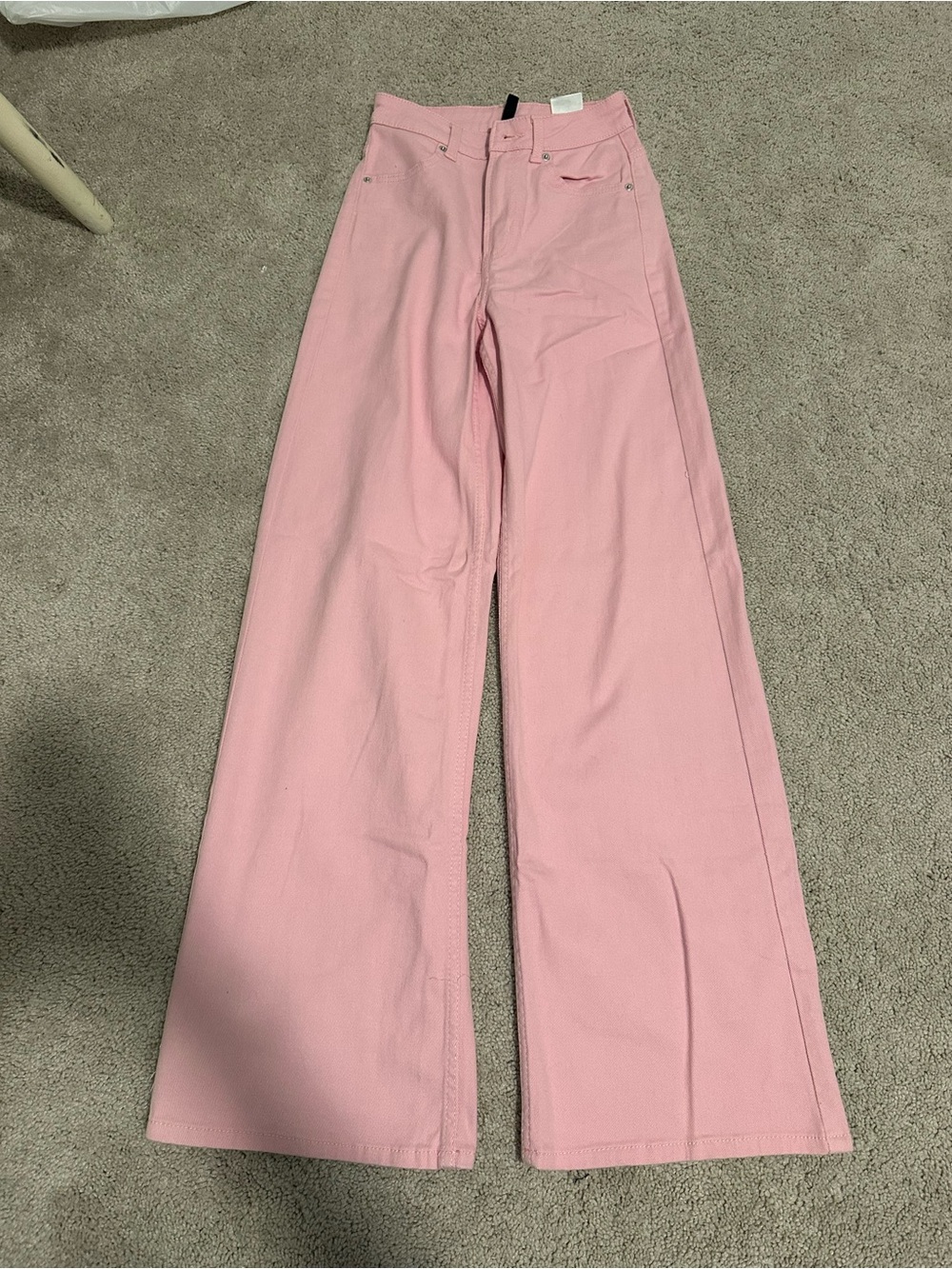 H&M Light Pink Wide Leg Twill Pants